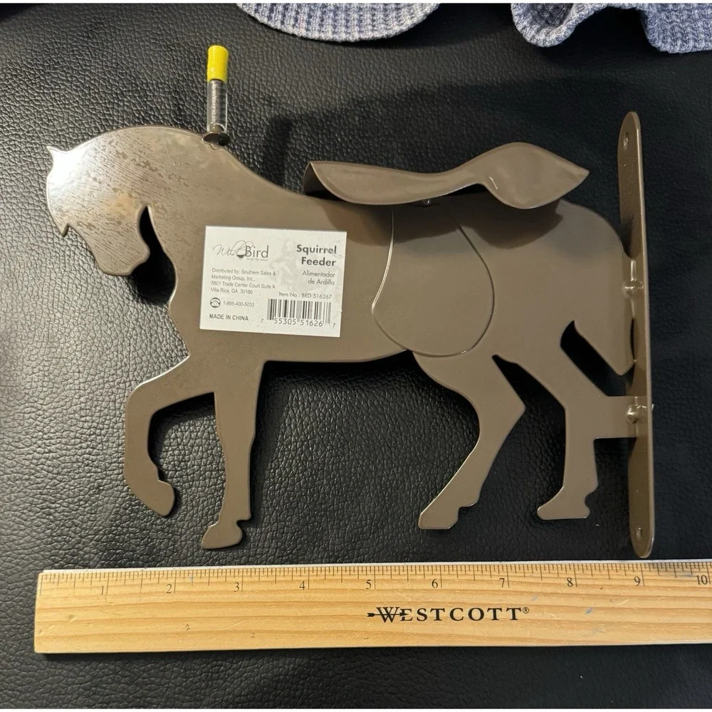 Horse Silhouette Squirrel Feeder Corn Cob Heavy Metal NEW